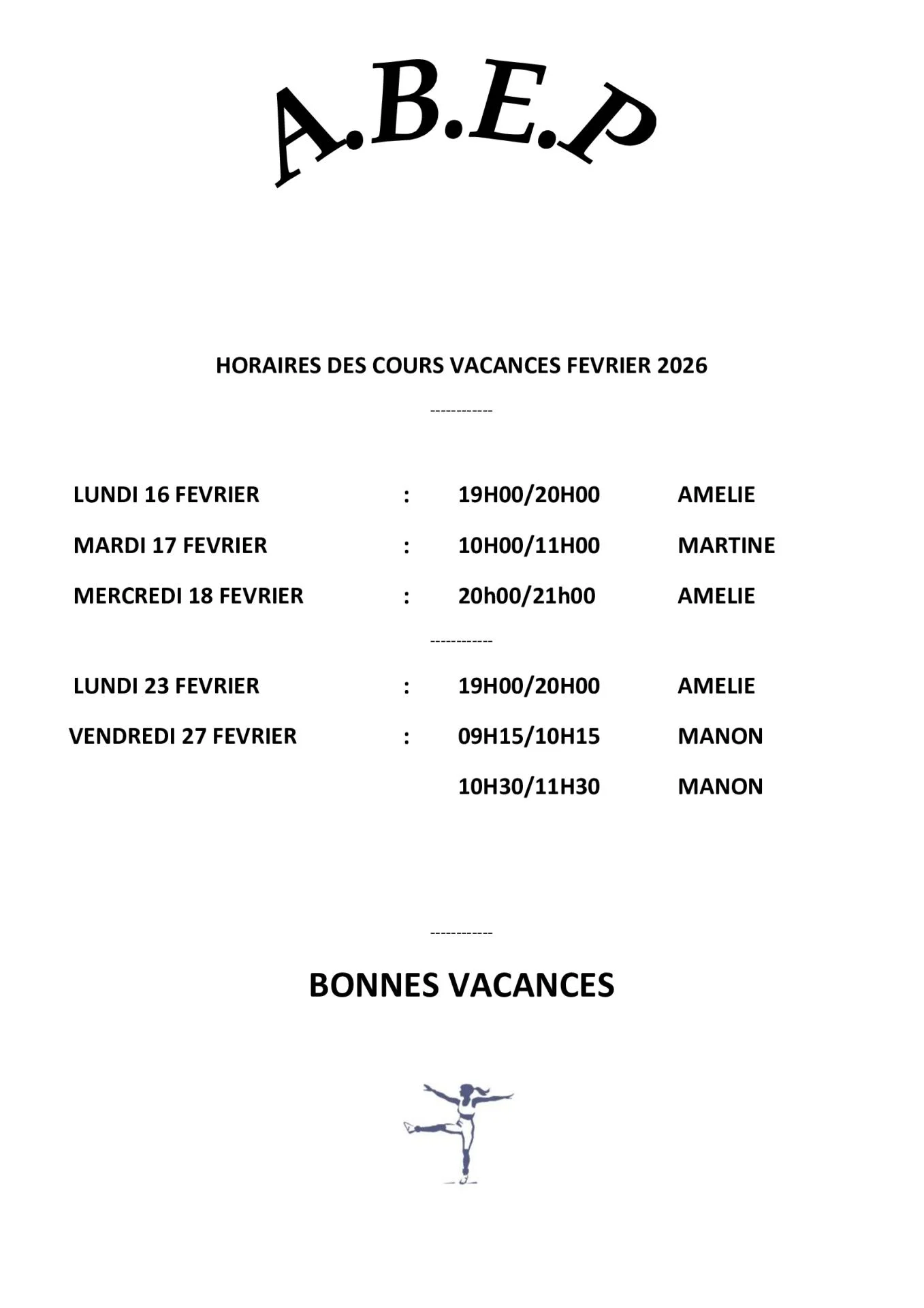 Abep vacances fevrier